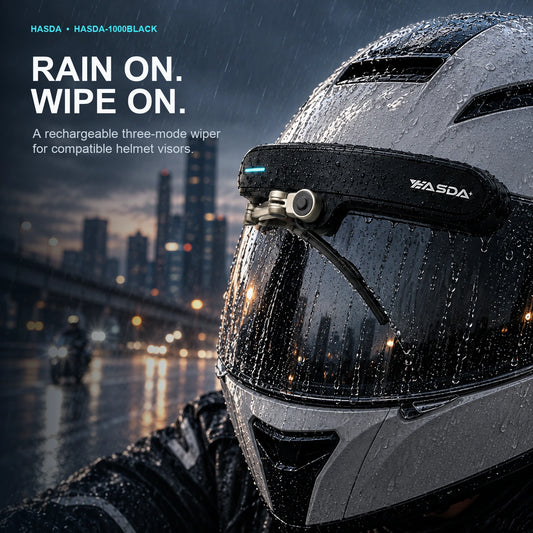 HASDA Rechargeable Helmet Visor Wiper – 3 Modes, Type-C, 172° Sweep