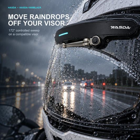 HASDA Rechargeable Helmet Visor Wiper – 3 Modes, Type-C, 172° Sweep