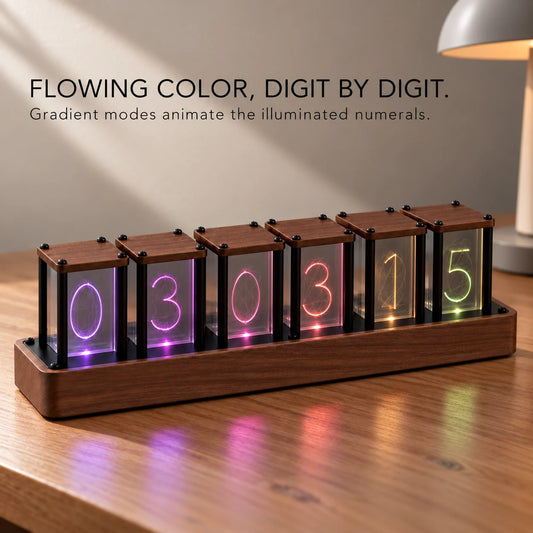 Six-Digit RGB Acrylic Desk Clock