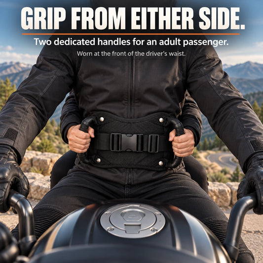Motorcycle Passenger Grip Belt with Dual Handles