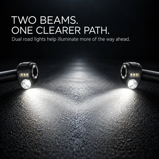 Dual-Beam Bicycle Handlebar Lights with Turn Signals