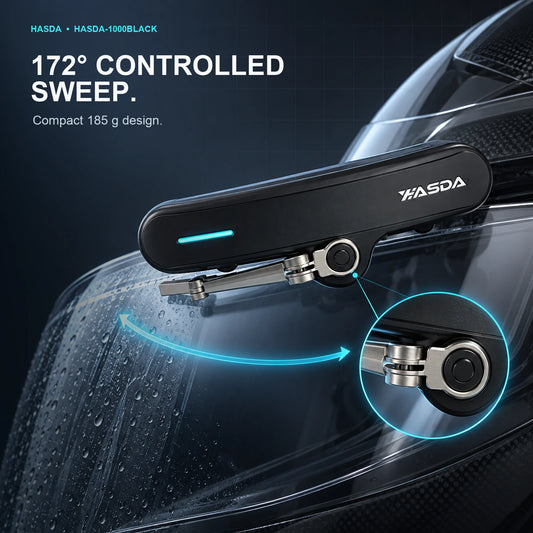 HASDA Rechargeable Helmet Visor Wiper – 3 Modes, Type-C, 172° Sweep