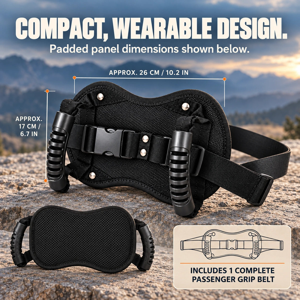 Motorcycle Passenger Grip Belt with Dual Handles