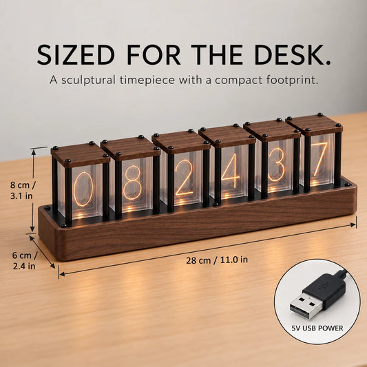 Six-Digit RGB Acrylic Desk Clock