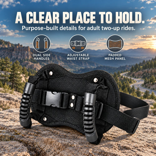 Motorcycle Passenger Grip Belt with Dual Handles