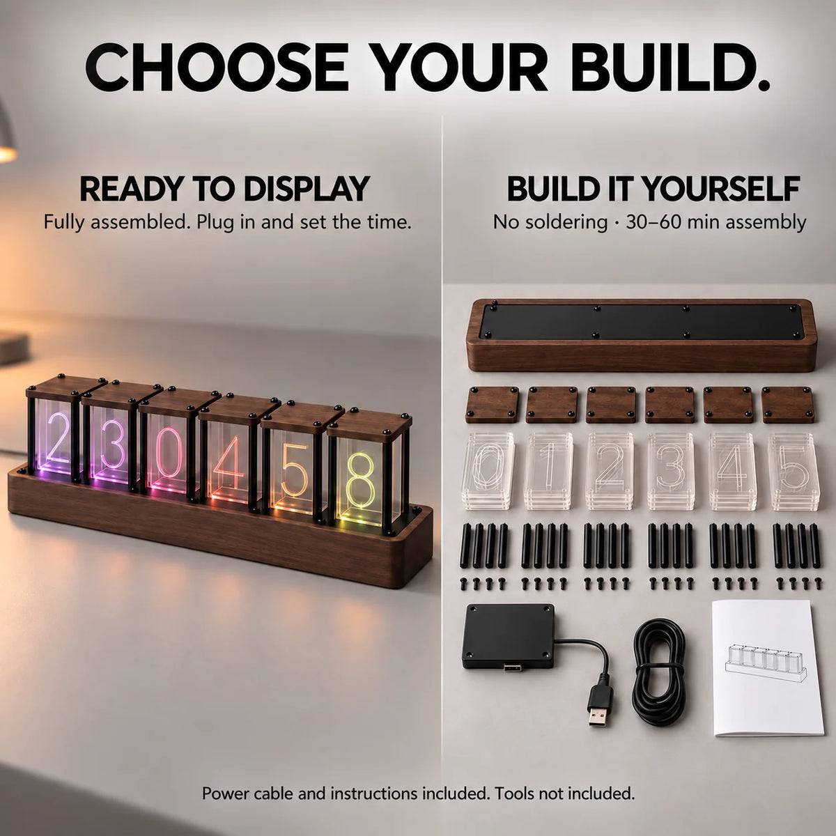 Six-Digit RGB Acrylic Desk Clock