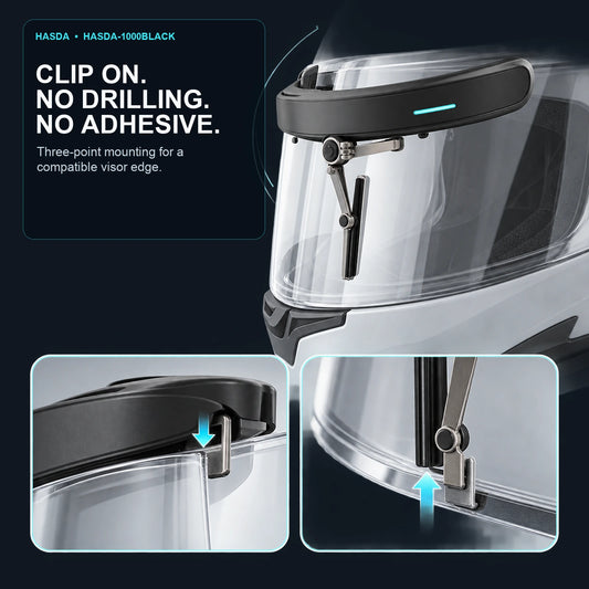 HASDA Rechargeable Helmet Visor Wiper – 3 Modes, Type-C, 172° Sweep