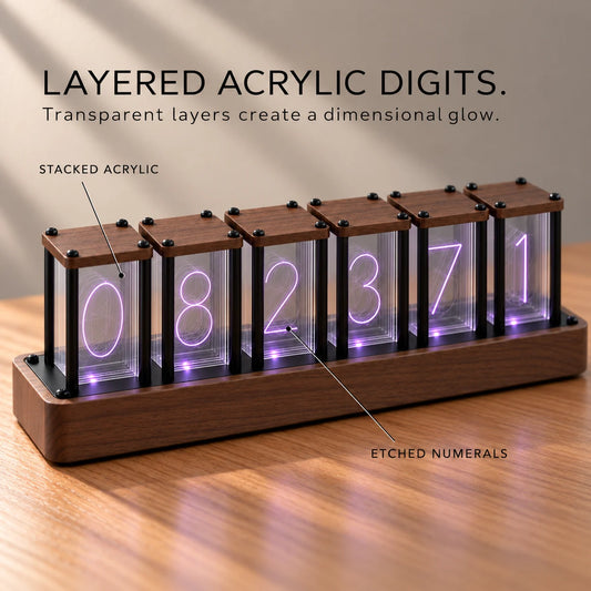 Six-Digit RGB Acrylic Desk Clock