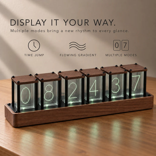 Six-Digit RGB Acrylic Desk Clock
