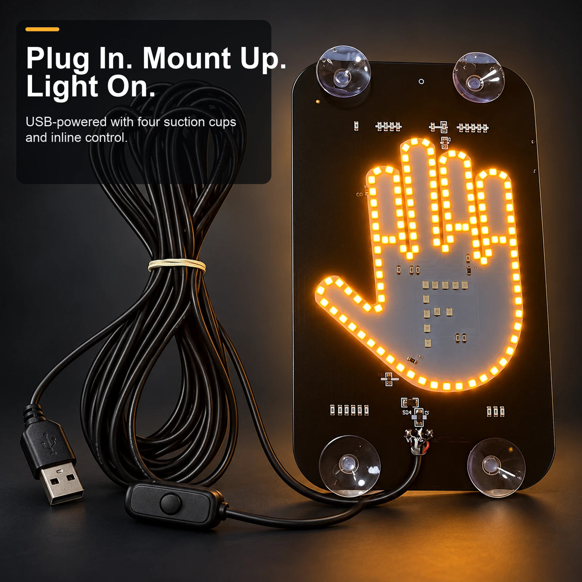 USB-Powered LED Car Gesture Light