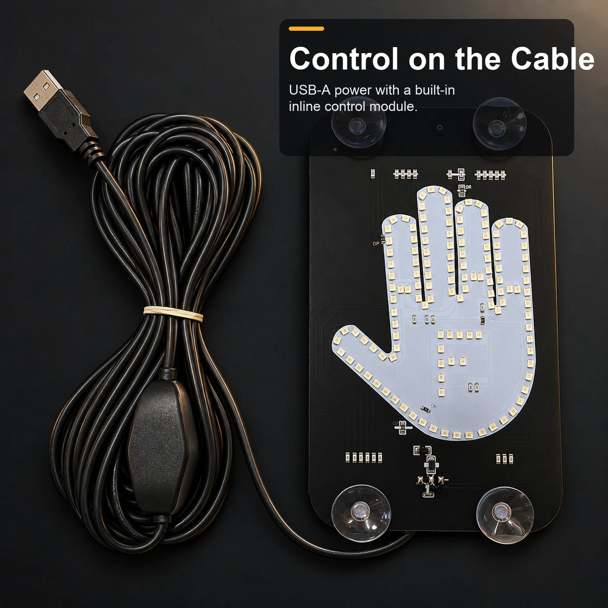 USB-Powered LED Car Gesture Light